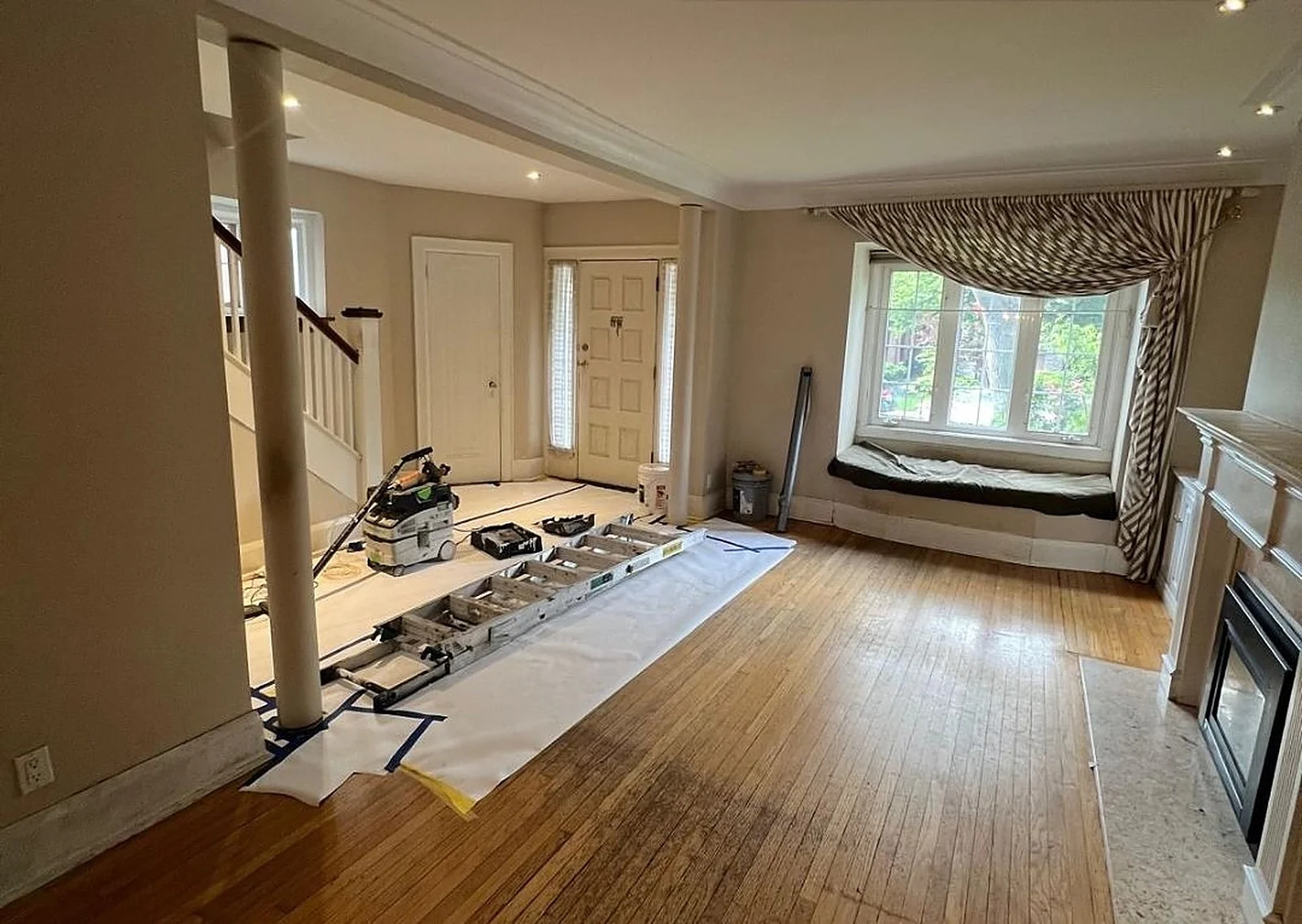 Before: Living room, A Lytton Park semi, refreshed for sale