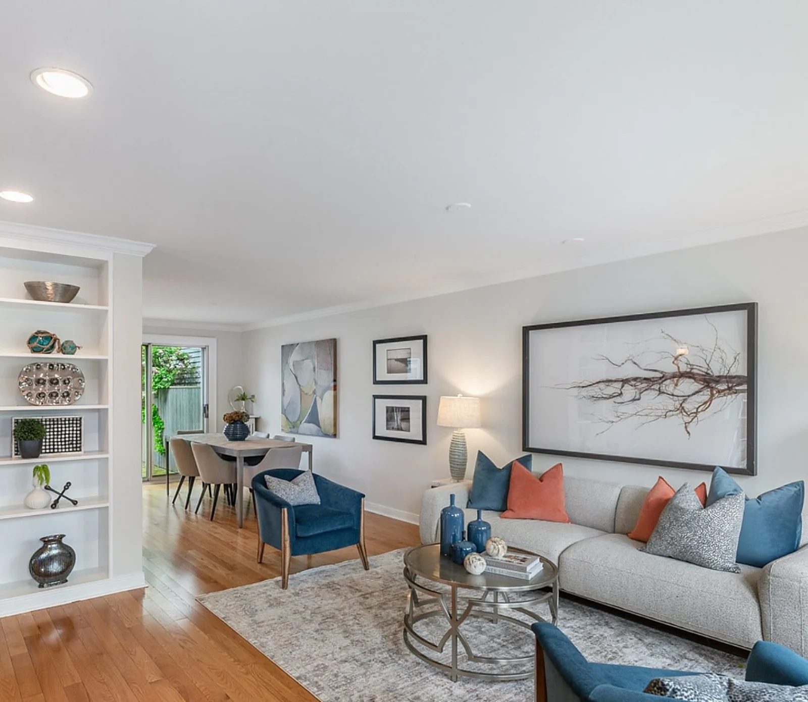 East York living room in crisp white