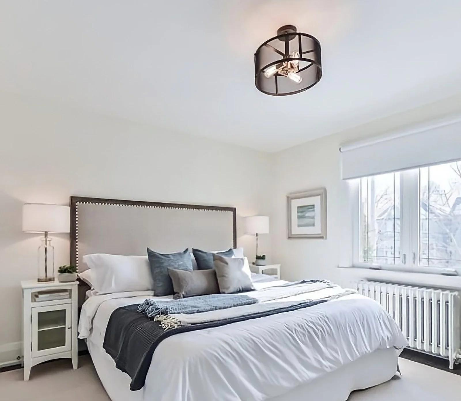 Master bedroom, white walls