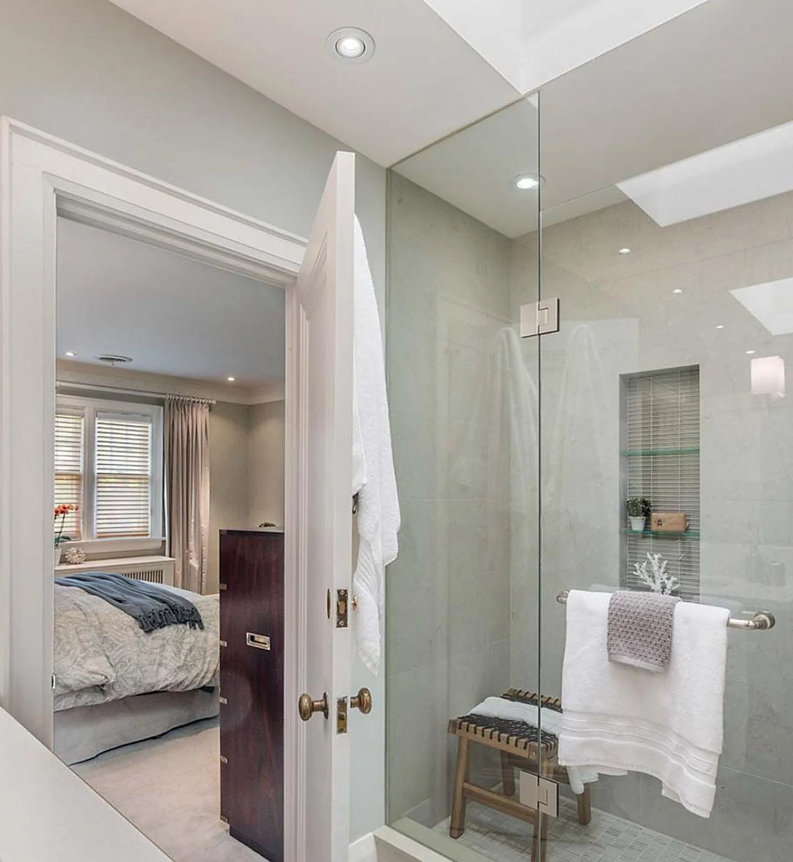Bathroom with glass shower