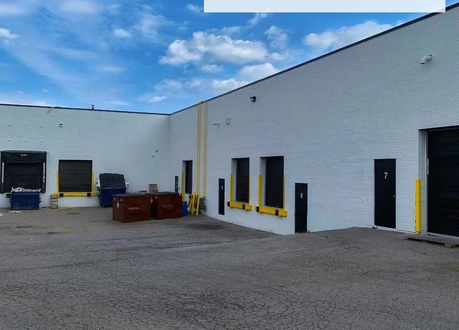 AFTER: loading docks painted white