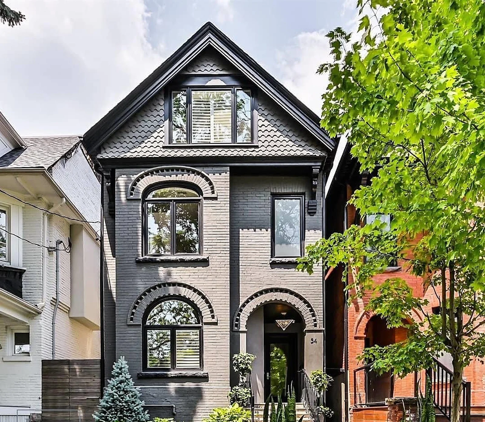 Victorian house painted black