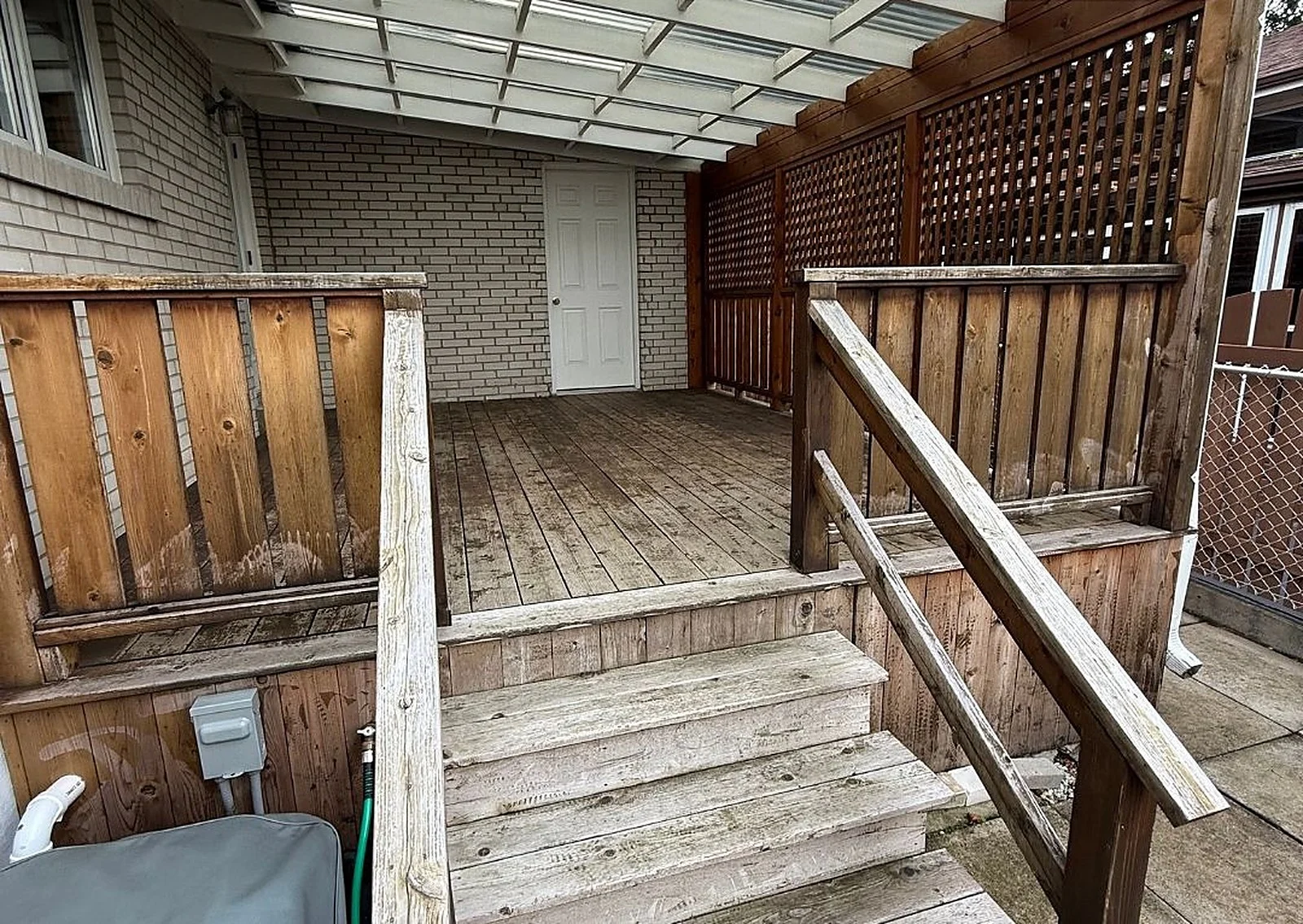 Before: Stairs, Grey cedar, back to warm wood